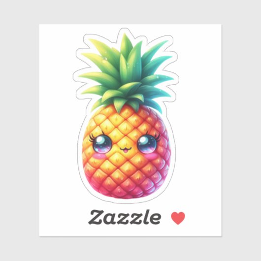 Stickers Vinyle Cute Pineappé Custom-Cut (Feuille)