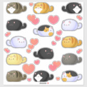 Stickers vinyle d'assemblage de chats Kawaii (Feuille)