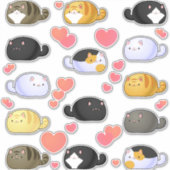 Stickers vinyle d'assemblage de chats Kawaii (Devant)