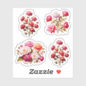 Stickers Vinyle Fleurs de Mariage Florales (Feuille)