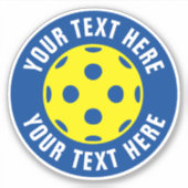 stickers vinyle Pickleball avec texte personnalisé (Devant)