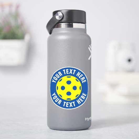 stickers vinyle Pickleball avec texte personnalisé (HydroFlask)