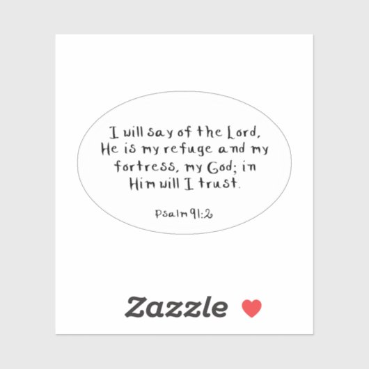 Stickers Vinyle Psaume 91:2 Coupé Sur Mesure (Feuille)