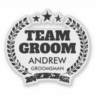 stickers vinyle Team Groom personnalisés pour groo