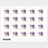 Stickers Violas blanc et violet (Feuille)