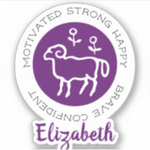 Stickers violet Aries Ram Zodiac Star (Devant)