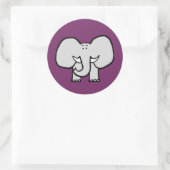 Stickers violet éléphant aux yeux grands (Sac)