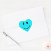 Stickers Visage Coeur Bleu Clair (Enveloppe)