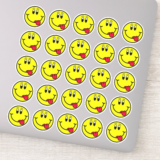 Stickers Visage Emoji de langue stupide (Détail)