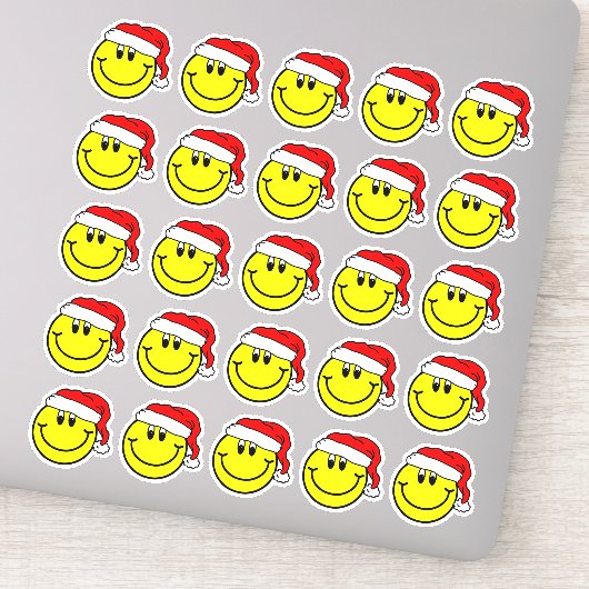 Stickers Visage Emoji du Père Noël souriant (Détail)