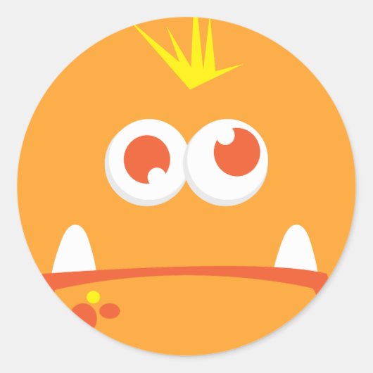 Stickers Visage Monstre Orange (Devant)
