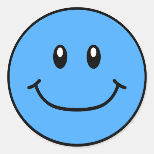 Stickers Visage Souriant bleu 0001