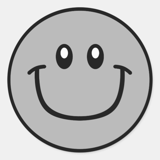 Stickers Visage Souriant Gris 0003 (Devant)