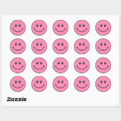 Stickers Visage Souriant rose 0001 (Feuille)
