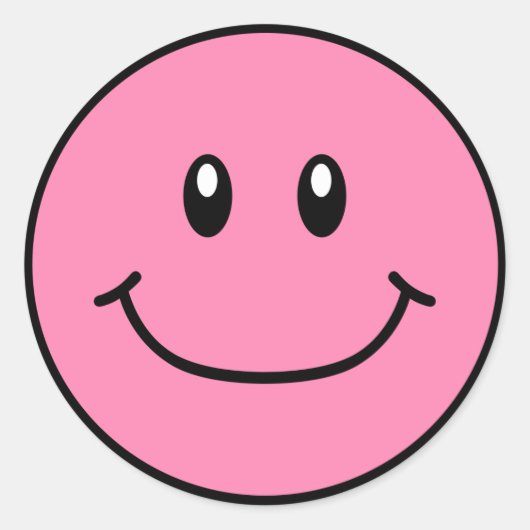 Stickers Visage Souriant rose 0001 (Devant)