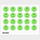 Stickers Visage Souriant Vert 0002 (Feuille)