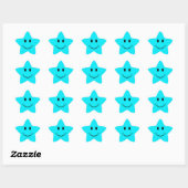 Stickers Visage Star Bleu. (Feuille)
