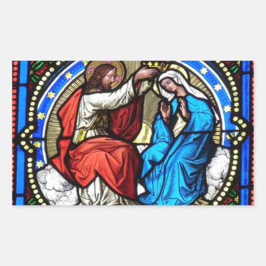 Stickers Vitrages de Jésus Christ Mère Marie (Devant)