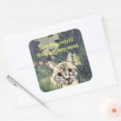 Stickers : "Voir le monde à travers mes yeux" chat (Enveloppe)