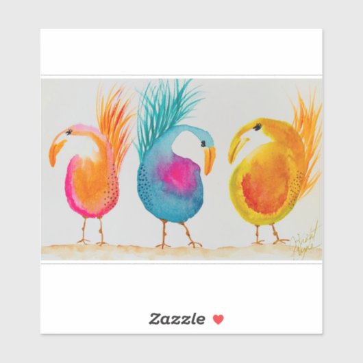 Stickers Voiture Vinyl Oiseaux de Whimsical (Feuille)