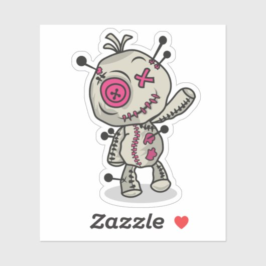 Stickers Voodoo Token extra-petits 3" x 3"Vinyl (Feuille)