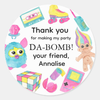 Stickers voor 90s Retro Popcultuur Verjaardagsfees