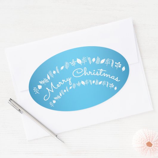 Stickers voor blauwe en witte pretkerst (Envelop)
