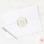 Stickers voor de bruiloft van Cream Gold Damask (Envelop)