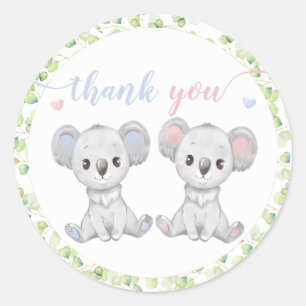Stickers voor de Koala Gender Reveal Party.