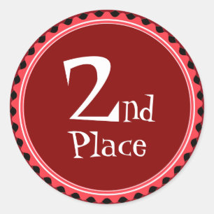 Stickers voor de Red Second Place Award van de ler