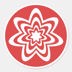 Stickers voor Floral Explosion, helder rood