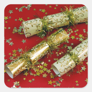 Stickers voor gouden en rode kerstfeestdagen