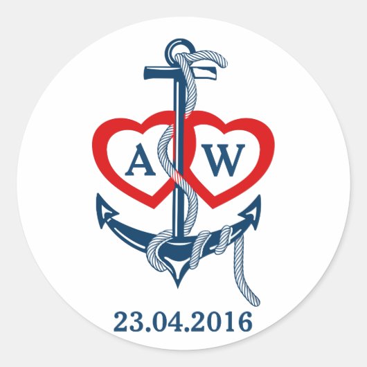 Stickers voor het Nutical anchor monogram (Voorkant)