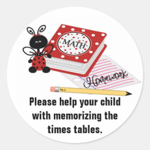 Stickers voor huiswerkherinnering voor ouders