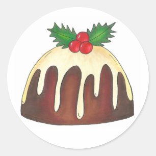 Stickers voor kerstsuiker Plum Pudding Holiday