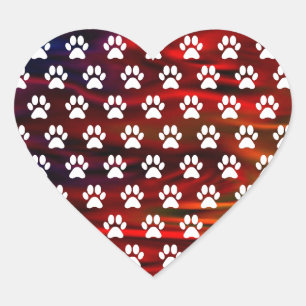 Stickers voor kleurrijke hartenpaw afdrukken