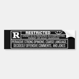 Stickers voor Rated R bumper