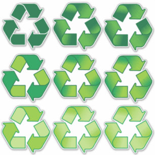 Stickers voor recyclingsymboolset