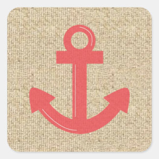 Stickers voor rode anker burlap