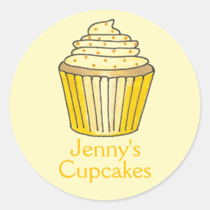 Stickers voor speciale gebakken cupcake-koekjes