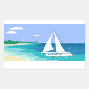 Stickers voor tropisch strand in de kustwateren va