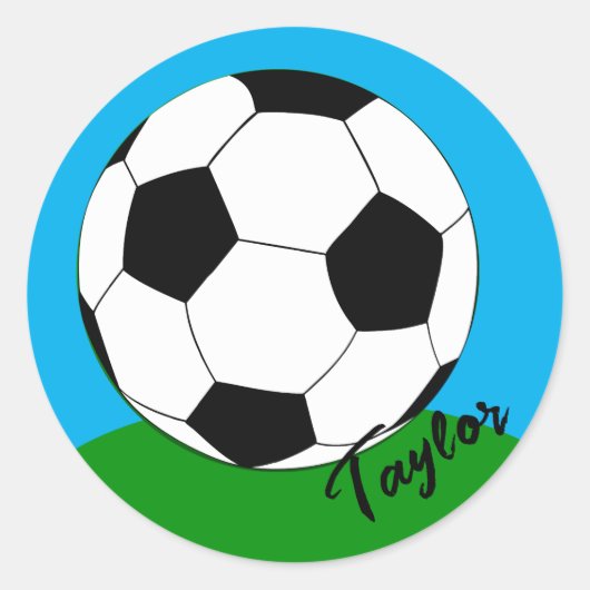 Stickers voor voetbalfans met monogram / Voetbal (Voorkant)