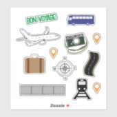 Stickers Voyage Car Bus Train Caméra Emplacement! (Feuille)