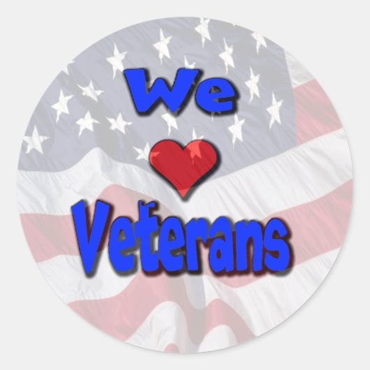 Stickers "We Love Veterans" (Devant)