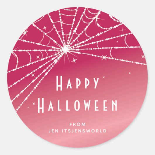 Stickers Web Halloween Pink Spider personnalisés (Devant)