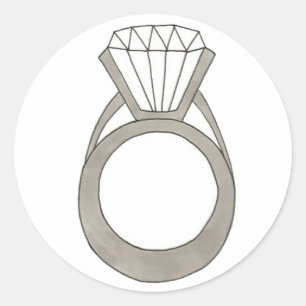 Stickers Wedding showers à anneaux de Fiançailles 