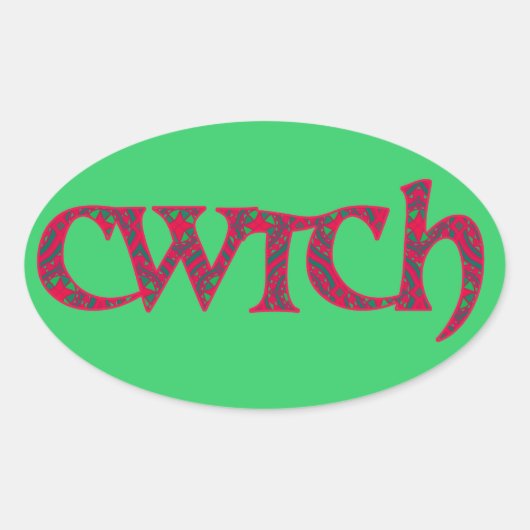 Stickers Welsh Fun : Rouge, Motif vert (Devant)