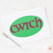 Stickers Welsh Fun : Rouge, Motif vert (Enveloppe)