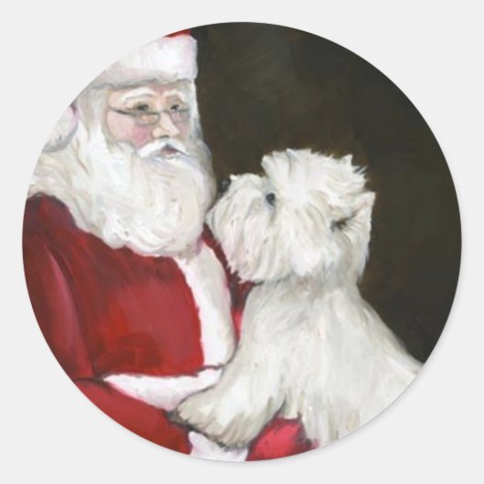Stickers West Highland Terrier et Père Noël Dog Ar (Devant)