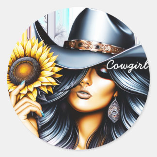 Stickers Western Cowgirl Woman